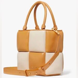 Kate Spade Boxxy Colorblocked Tote Brown Crossbody Bag- Retail $498